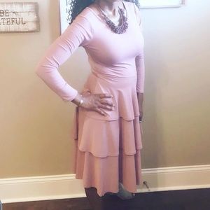 Pink Long-Sleeved Dress
